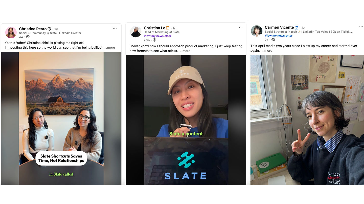 The Slate team — Christina Le, Christina Pearo, and Carmen Vicente