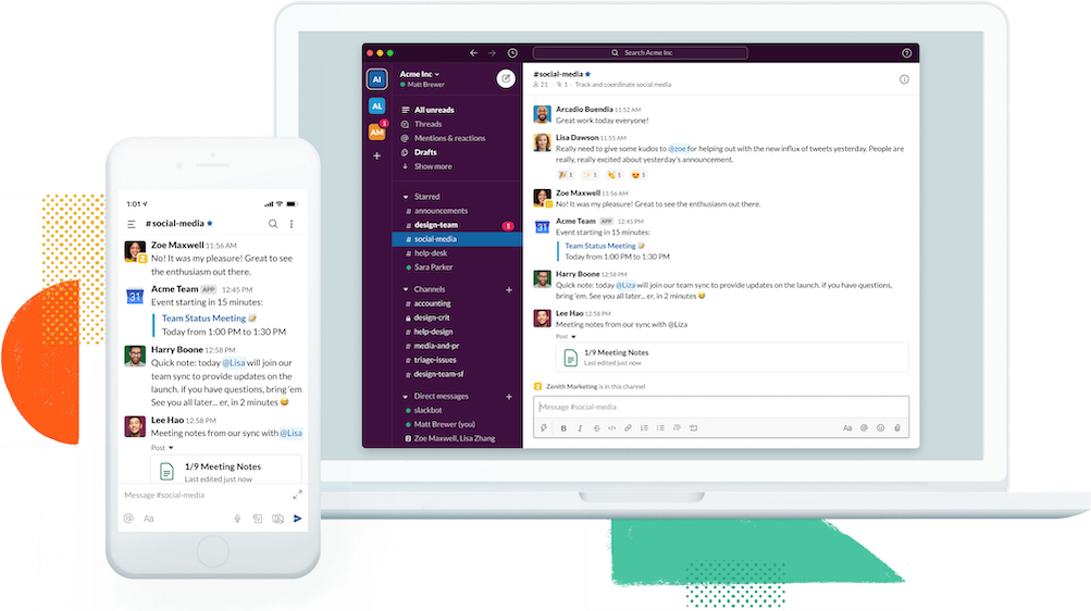 Slack, an internal company instant messaging platform