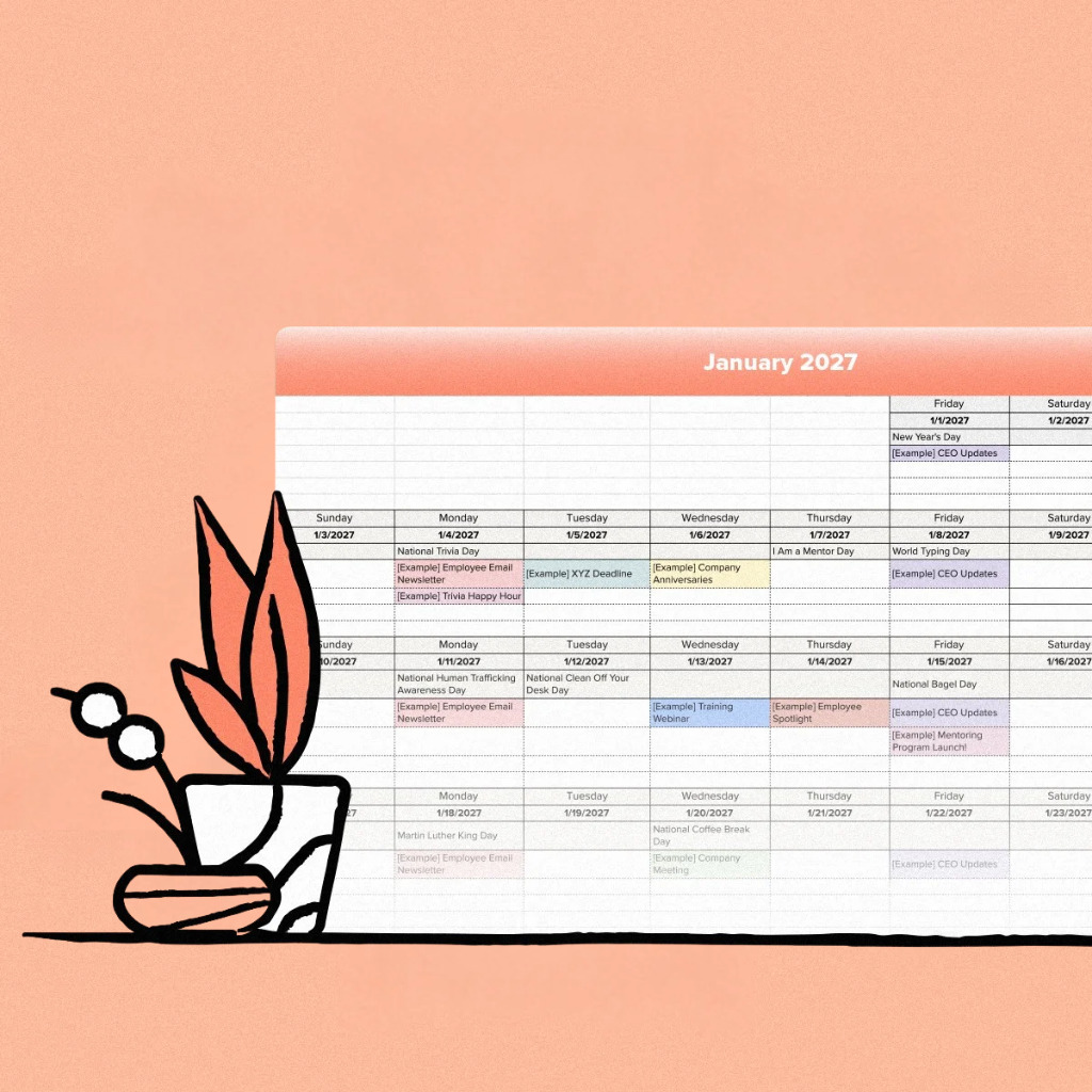 2027 Internal Comms Editorial Calendar Image