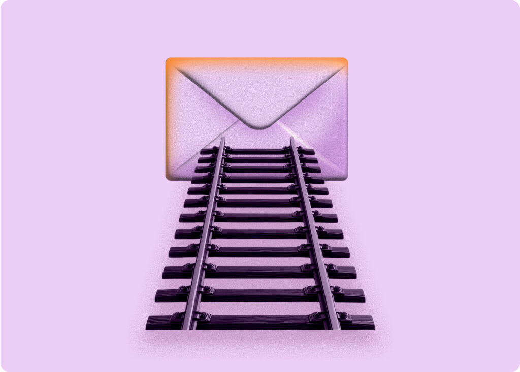 Letter with train tracks