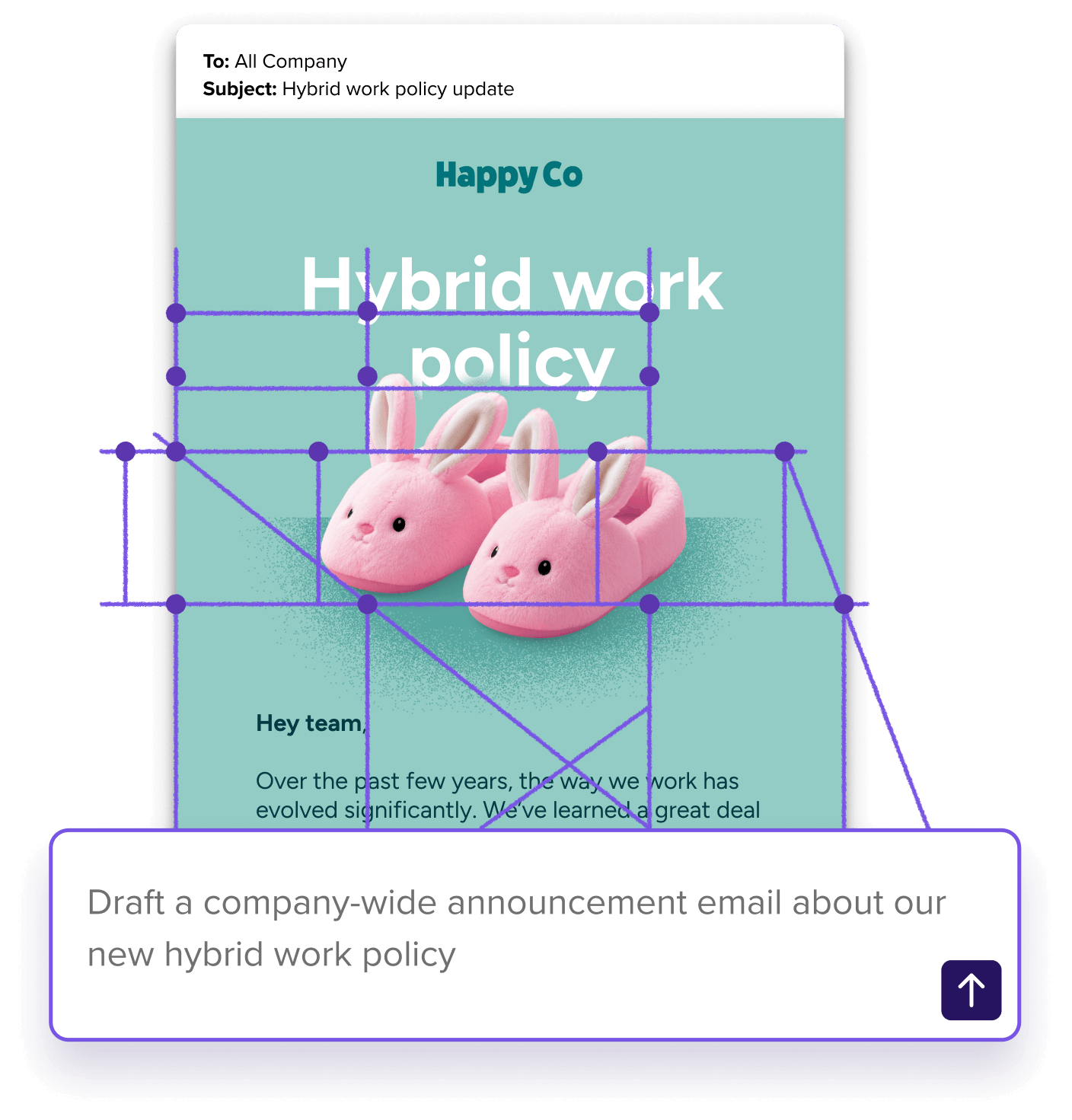 Generate emails with Cici, Workshop's AI assistant