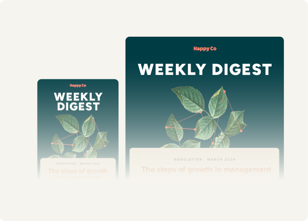 Mocks of an internal email built with Workshop for both desktop and mobile