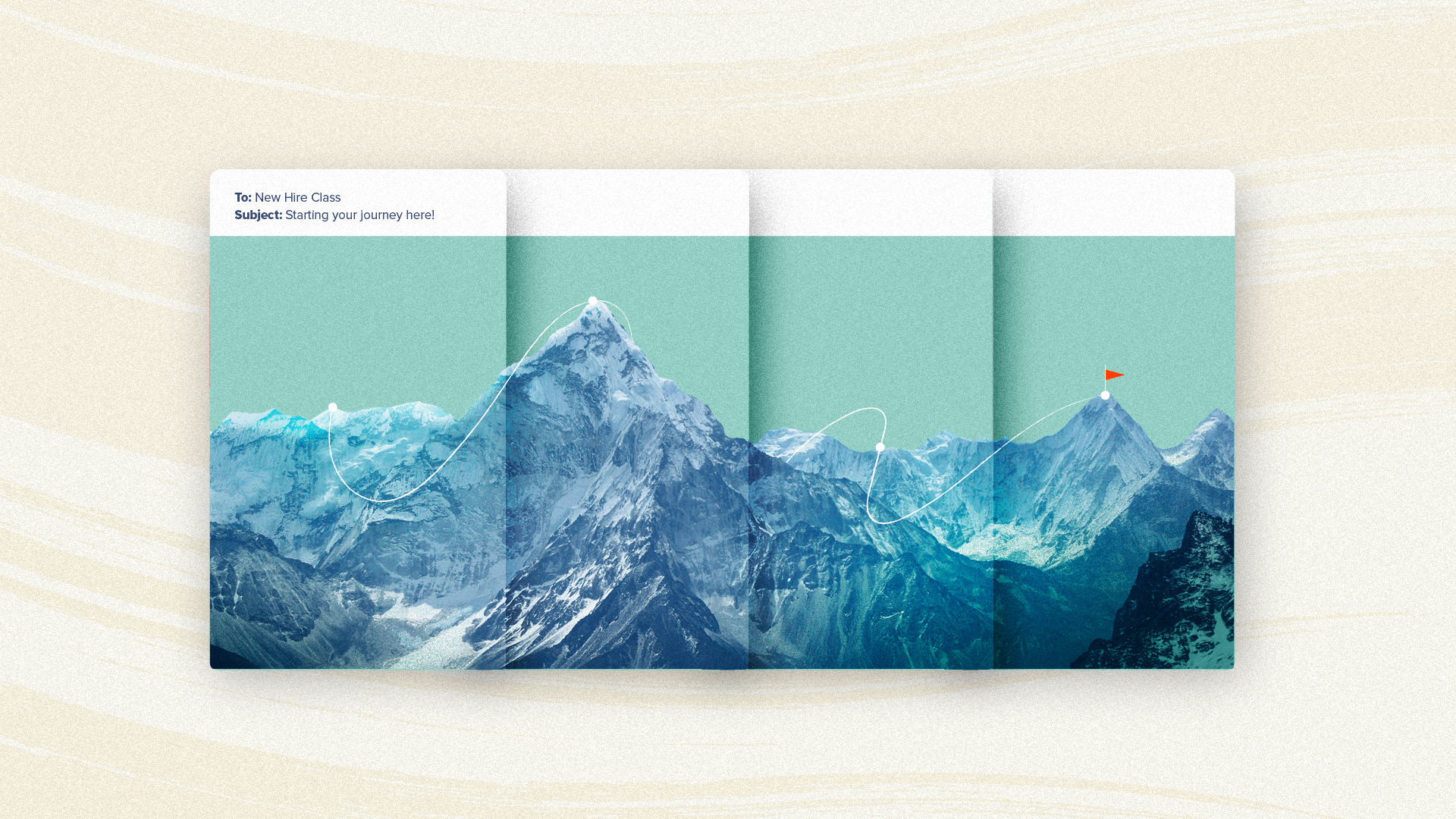 A header image to promote the launch of Journeys, featuring an email template