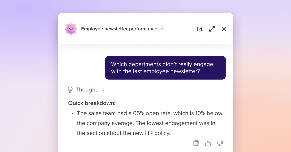 Cici, Workshop AI agent giving performance insight from internal comms email