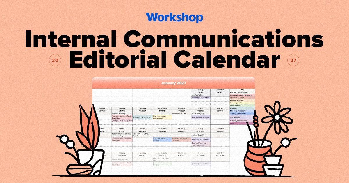 2027 Internal Comms Editorial Calendar Template
